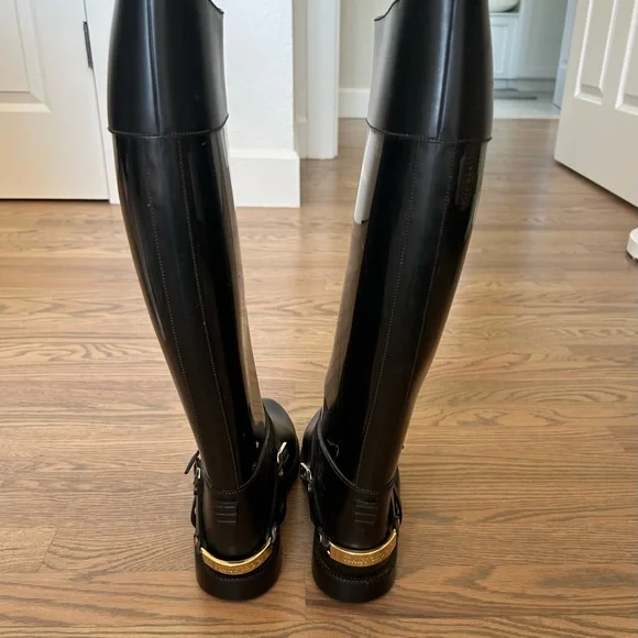 Black Jimmy Choo Rubber Rain Boots - Picture 6 of 7